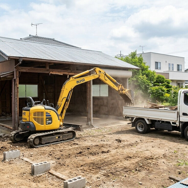 車庫を取り払って、新たなスペースを✂️作り出すことを考えてみ